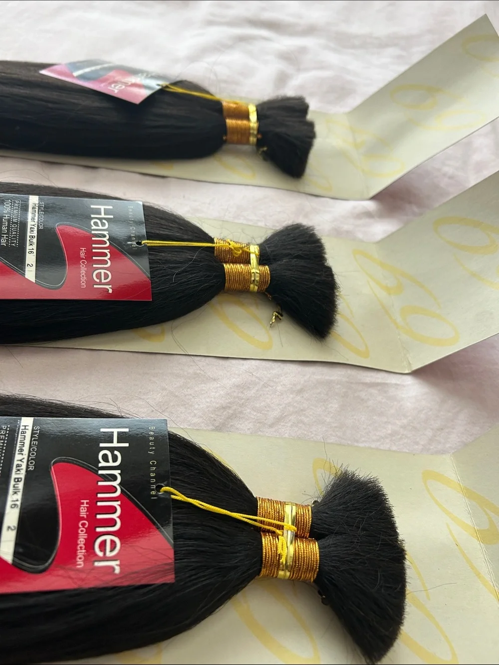Hammer Hair Collection 16” Bulk 100% Human Hair Color 2 Dark Brown (3 packs)